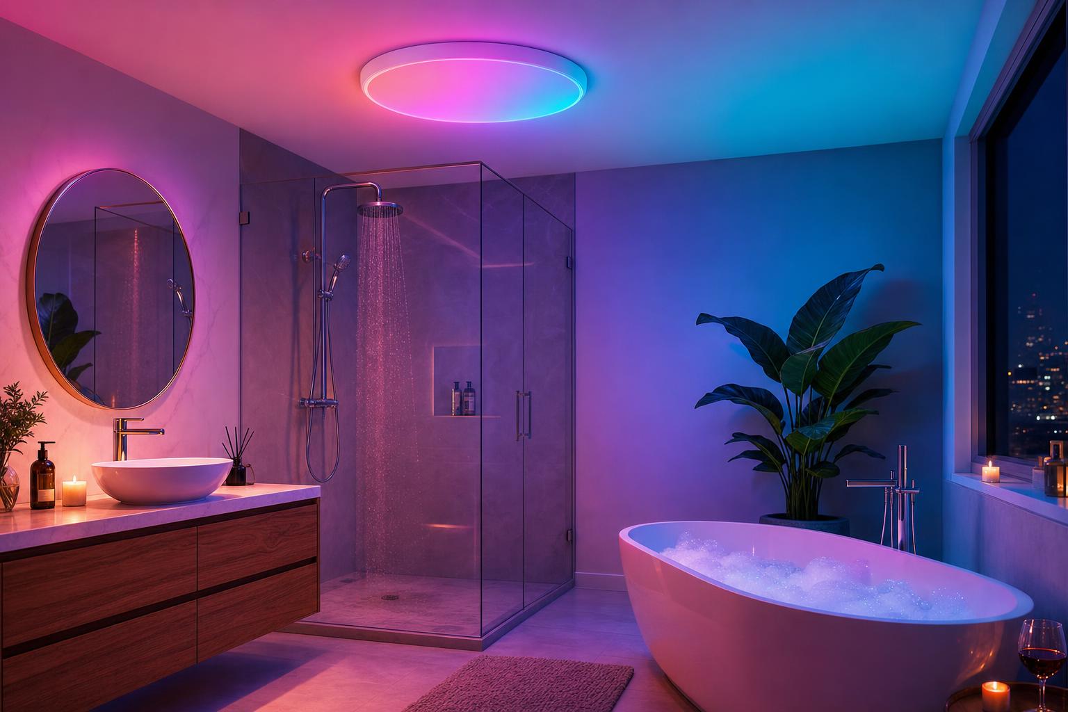 A room bathed in RGB light